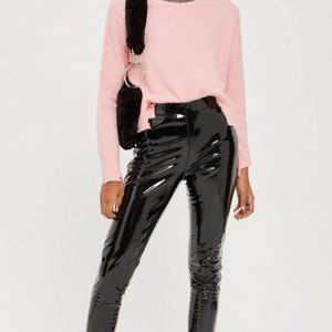 Black Vinyl Plastic Leggings Kardashian Pants XS